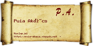 Puia Akács névjegykártya